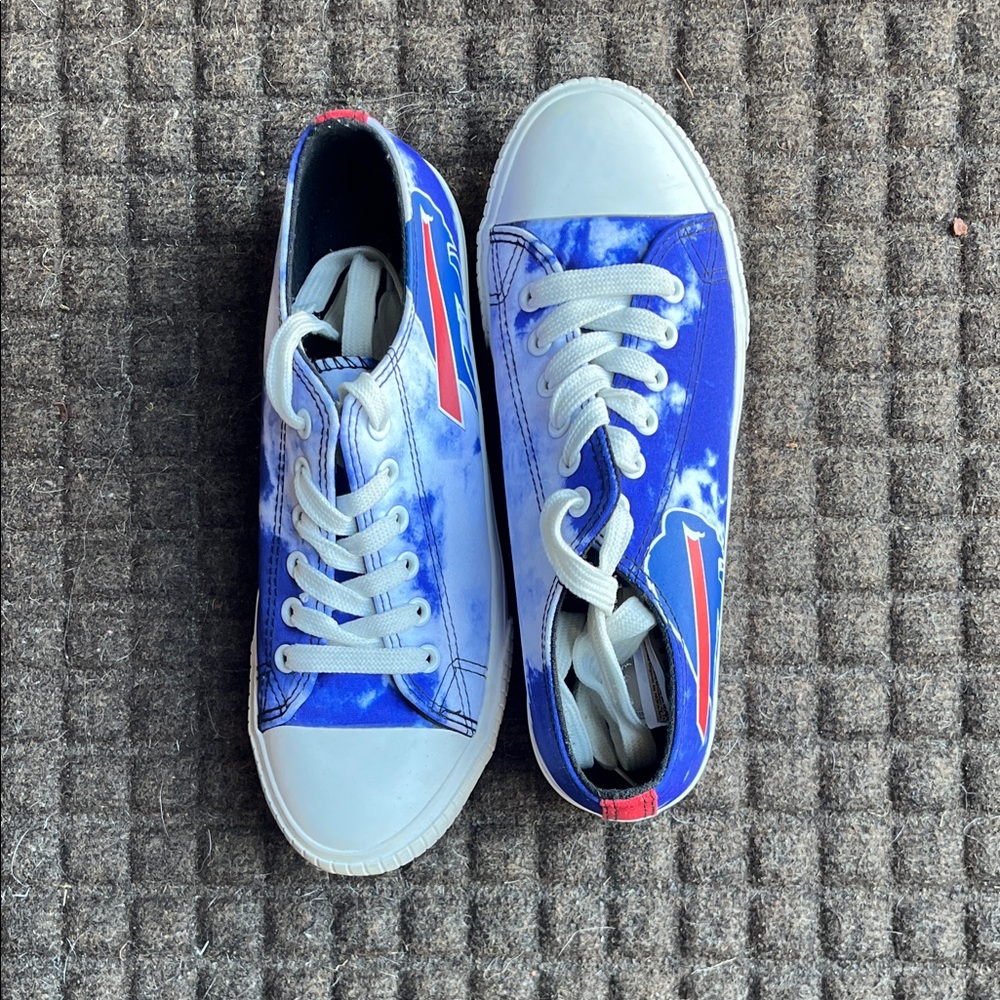 Buffalo Bills Blue and White Low-Top Sneakers